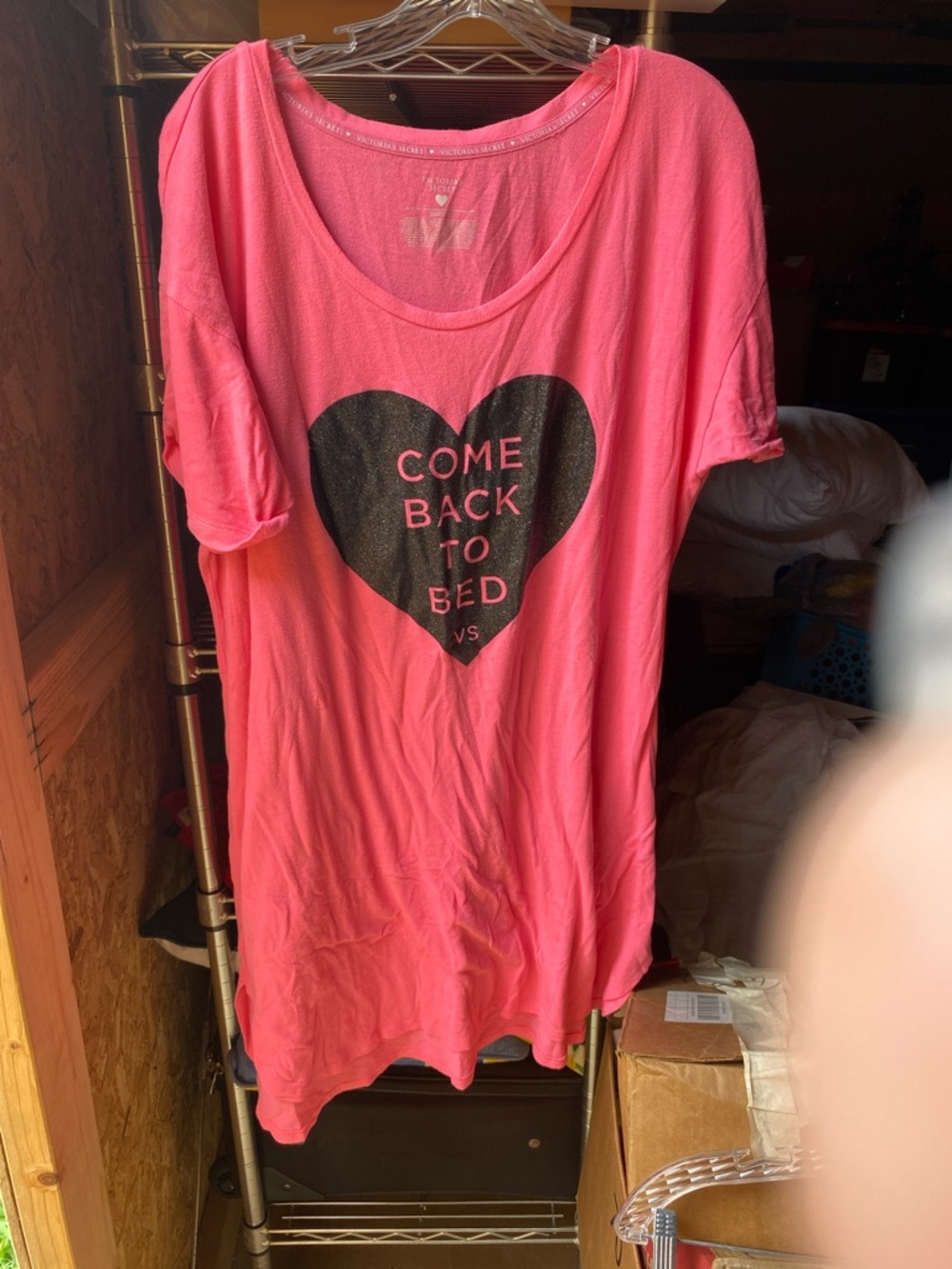 Victoria's Secret Hot Pink Tee with Heart Detail